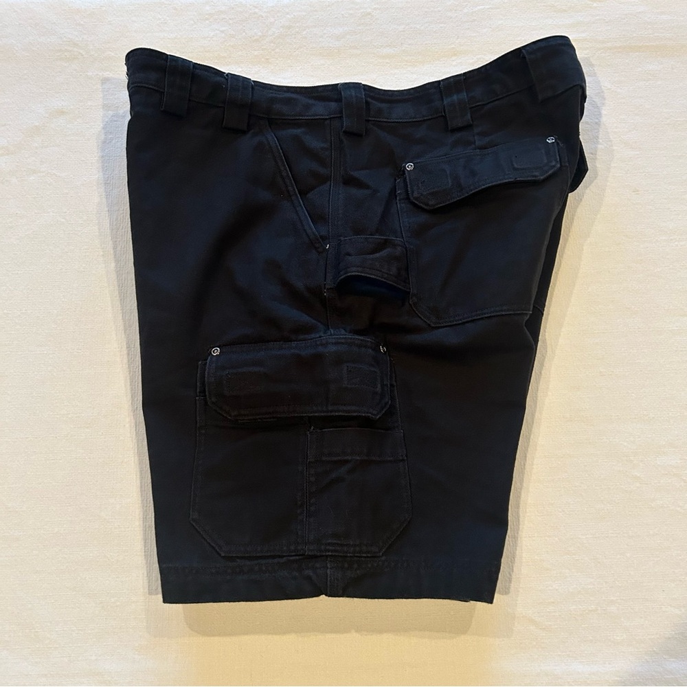 Duluth Trading Canvas Cargo Shorts 100% Cotton Black Size 40 Inseam 11 - Picture 3 of 9